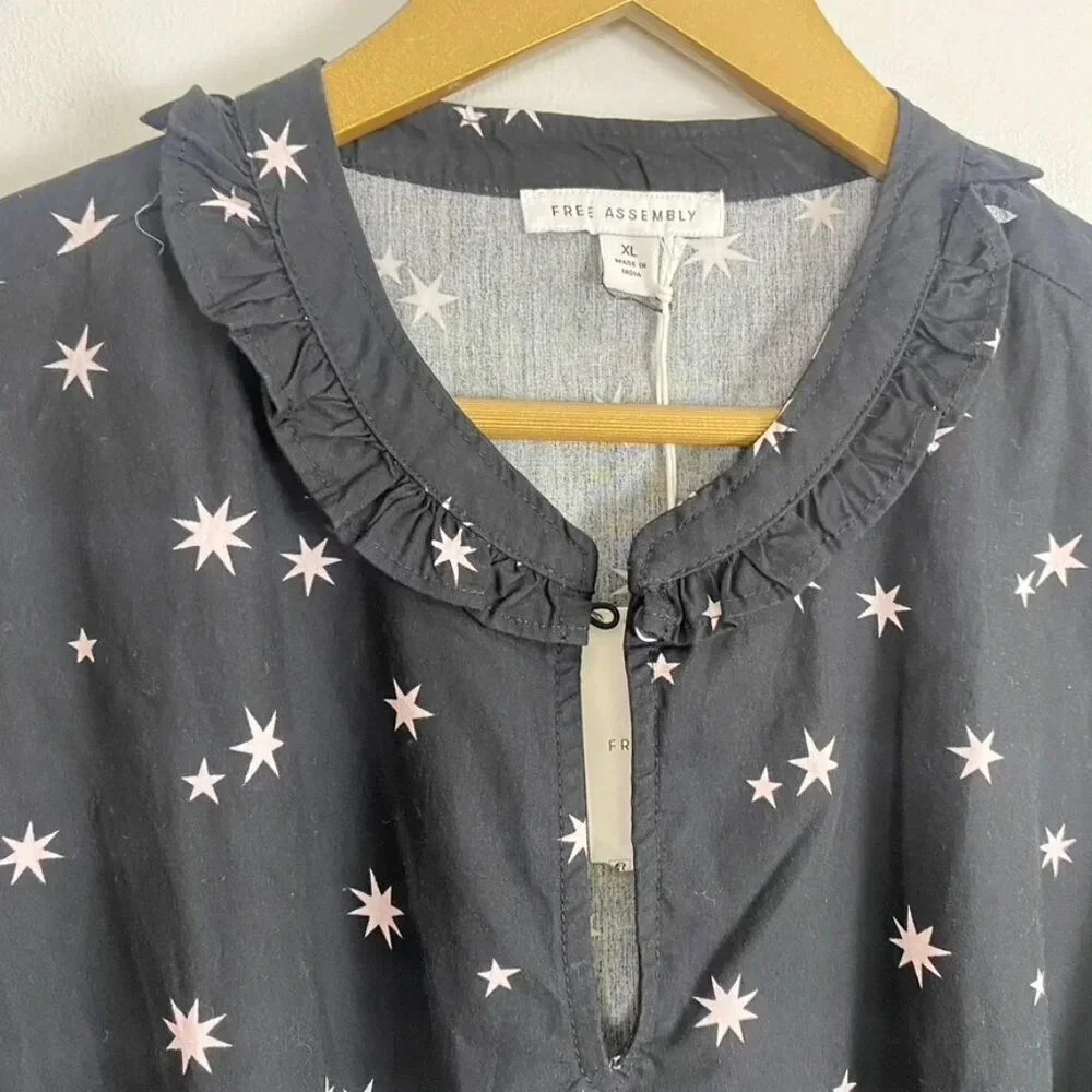 NWT Free Assembly Star Print Ruffle Dress - Picture 4 of 16